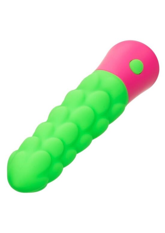 Rave Ripple Rechargeable Silicone Vibrator - Green/Pink - Image 3