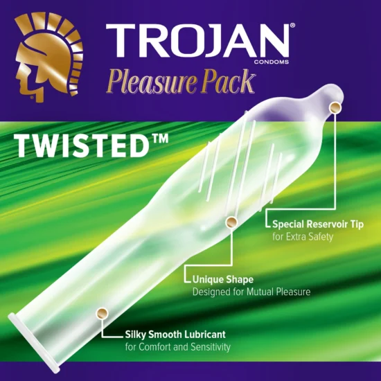 Trojan Pleasure Pack Lubricated Latex Textured Condoms Assorted 3-Pack - Image 7