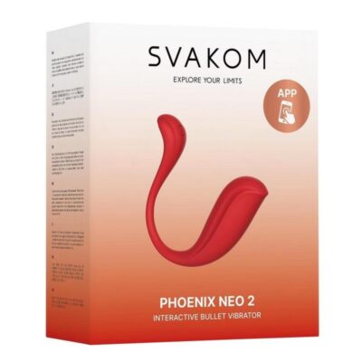 Svakom Phoenix Neo 2 Interactive Rechargeable Silicone Bullet Vibrator with Remote Control – Red