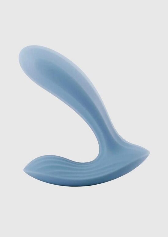 Svakom Erica Rechargeable Silicone App Compatible Dual Vibrator with Clitoral Stimulator and Remote Control -Dusty Blue - Image 2