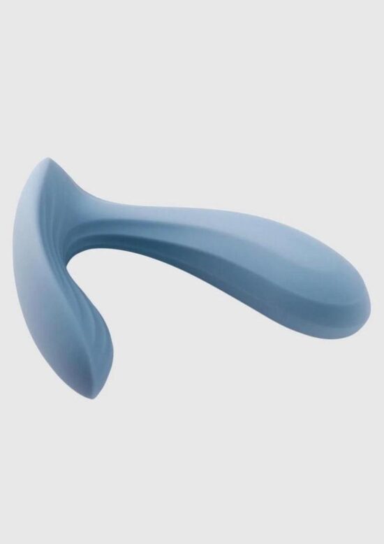 Svakom Erica Rechargeable Silicone App Compatible Dual Vibrator with Clitoral Stimulator and Remote Control -Dusty Blue - Image 3