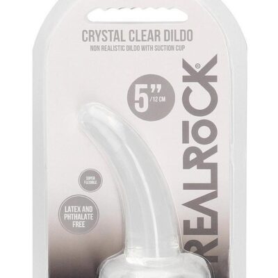 RealRock Crystal Clear Non Realistic Dildo with Suction Cup 4.7in – Clear