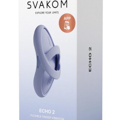 Svakom Echo 2 App Compatible Rechargeable Silicone Heated Finger Vibrator – Blue