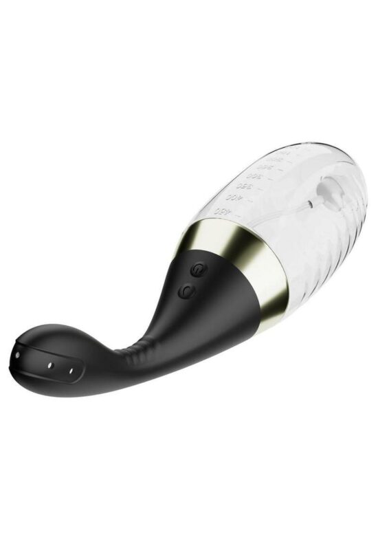 Anal Adventures Platinum Aqua Jet Rechargeable Silicone Anal Douche with Remote - Black/Clear - Image 5