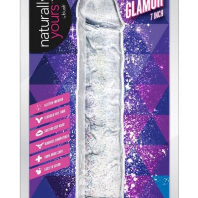 Naturally Yours Glamor Dildo 7in - Sparkling Clear