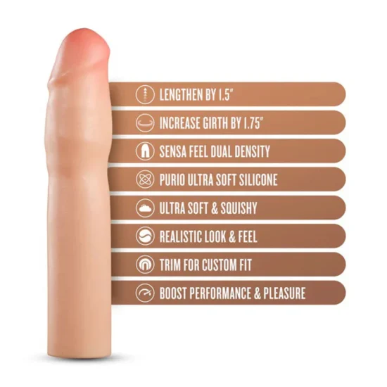 Performance Plus 1.5 Inch Silicone Penis Xtender - Beige - Image 3