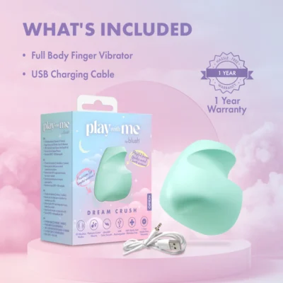 Play With Me | Dream Crush Silicone Mini Finger Vibrator – Clitoral & Nipple Play – Rechargeable & Waterproof – In Green
