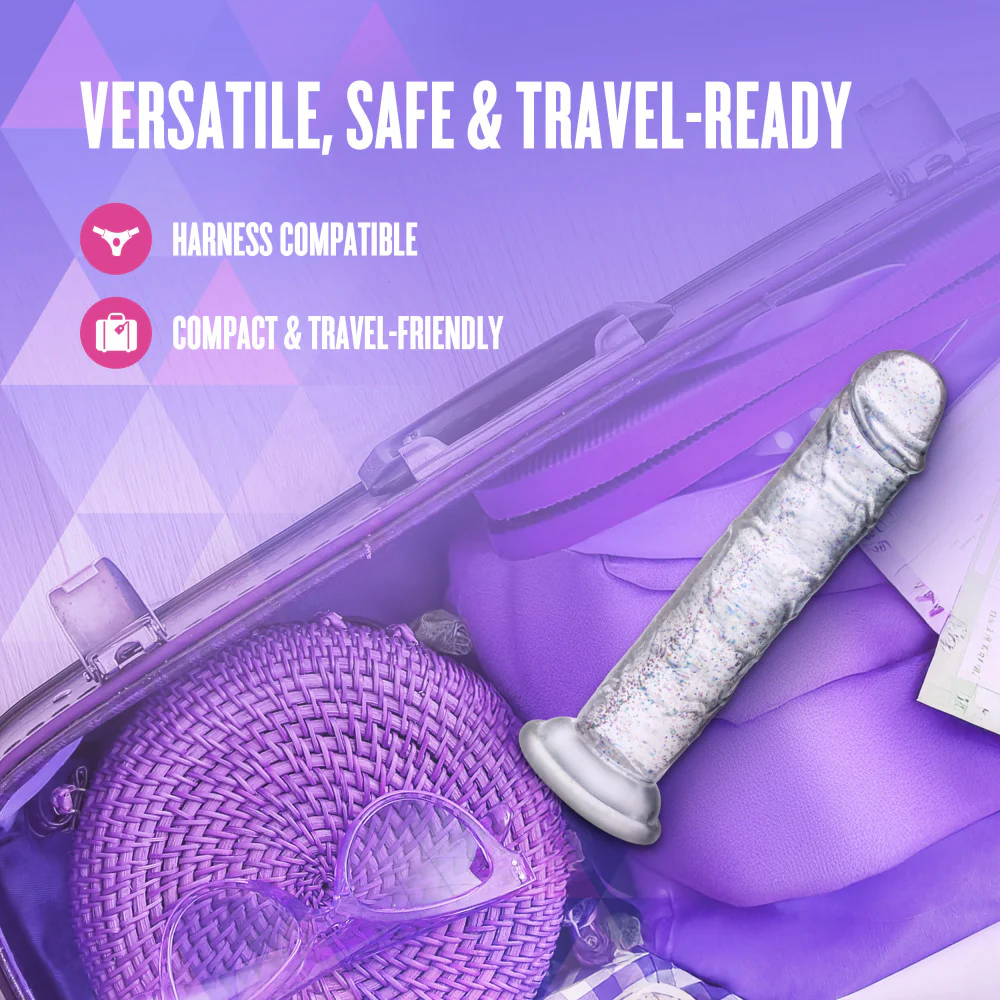 Naturally Yours Glamor Dildo 7in - Sparkling Clear - Image 6