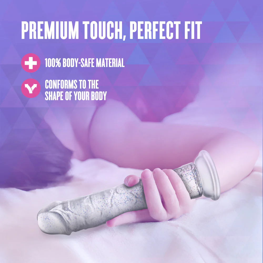 Naturally Yours Glamor Dildo 7in - Sparkling Clear - Image 7