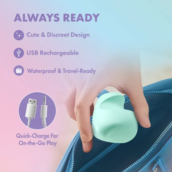 Play With Me | Dream Crush Silicone Mini Finger Vibrator – Clitoral & Nipple Play – Rechargeable & Waterproof – In Green - Image 5
