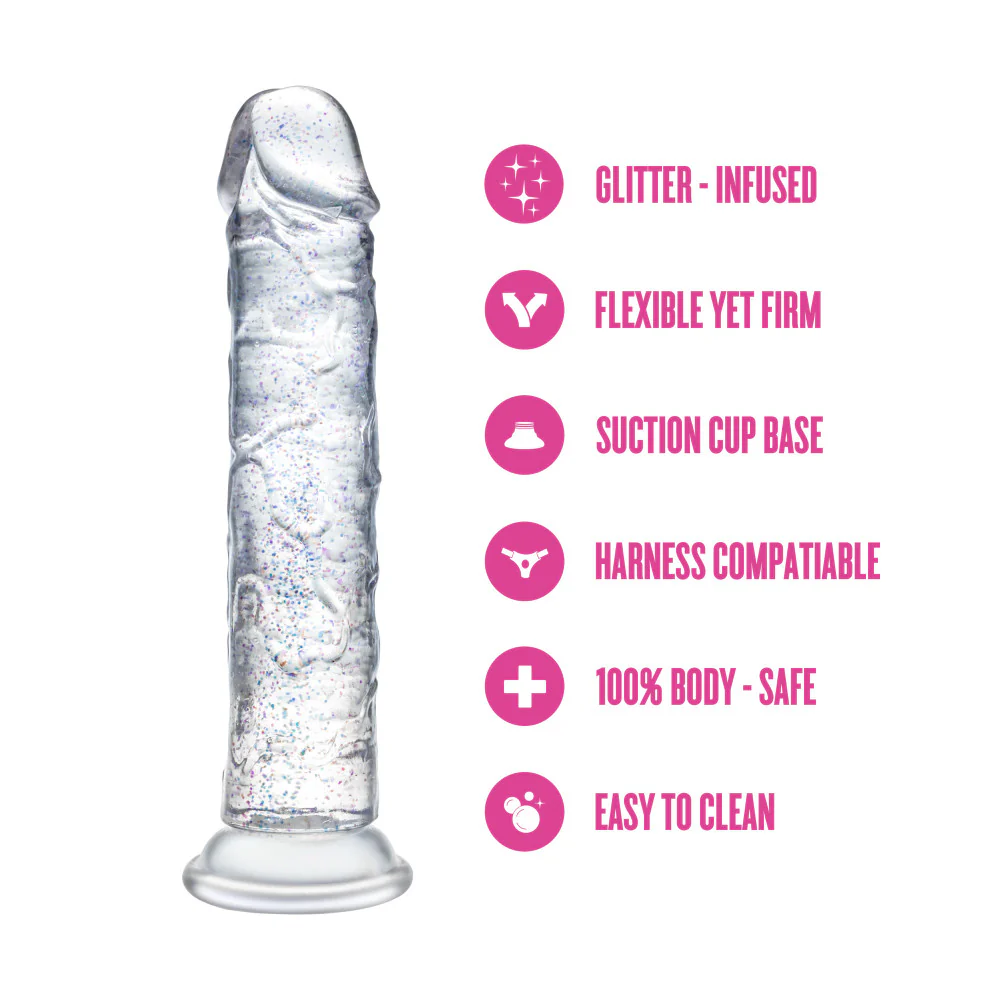 Naturally Yours Glamor Dildo 7in - Sparkling Clear - Image 8