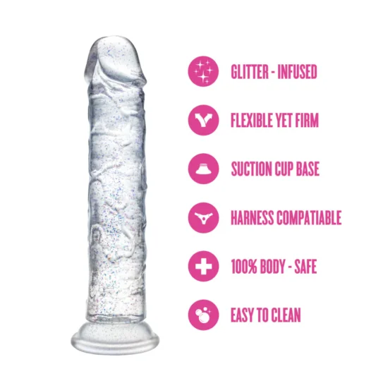 Naturally Yours Gala Dildo 6in - Sparkling Clear - Image 8