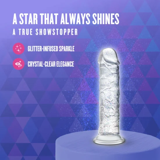 Naturally Yours Gala Dildo 6in - Sparkling Clear - Image 3