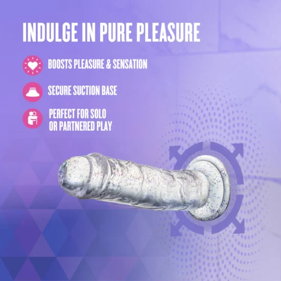 Naturally Yours Gala Dildo 6in - Sparkling Clear - Image 2
