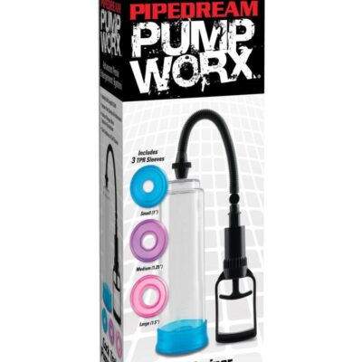Pump Worx Cock Trainer Pump System with 3 Sleeves – Clear