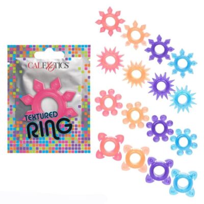 Foil Pack Textured Cock Ring Assorted Colors