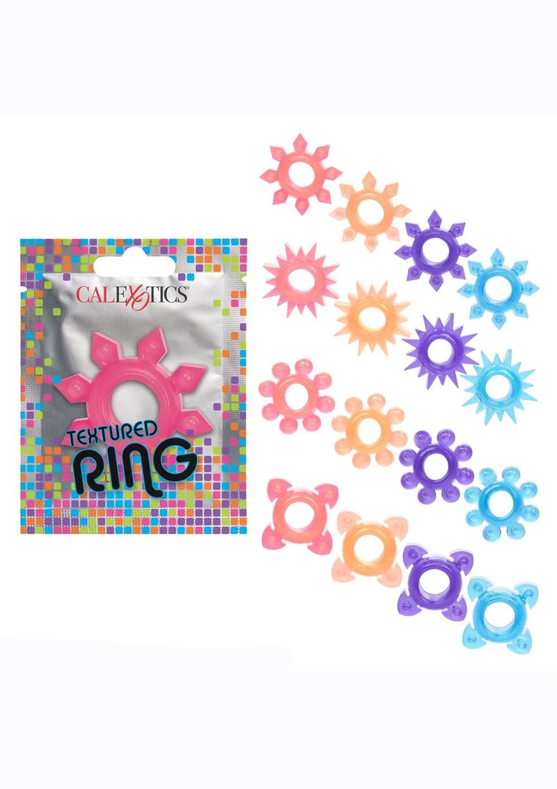 Foil Pack Textured Cock Ring Assorted Colors