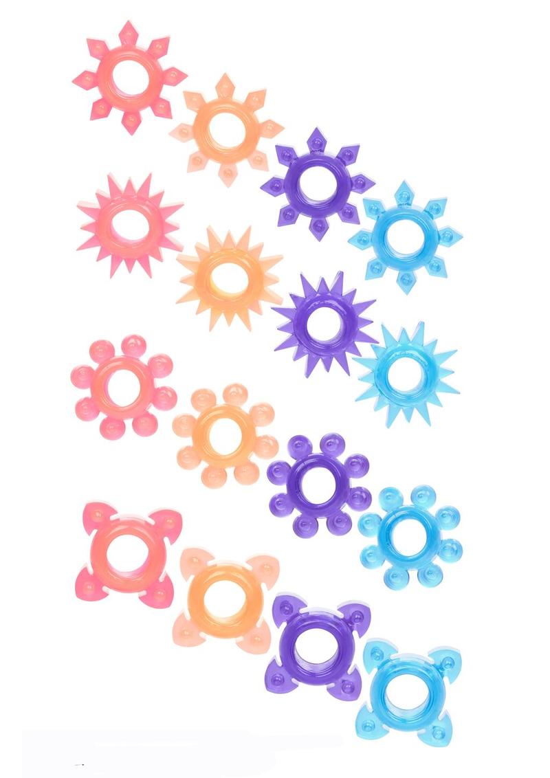 Foil Pack Textured Cock Ring Assorted Colors - Image 2