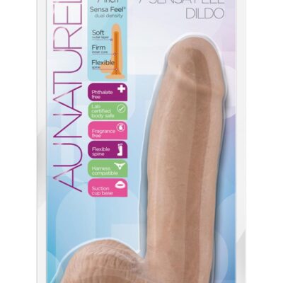 Au Naturel Sensa Feel Dildo with Suction Cup 7in – Caramel