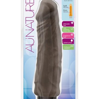 Au Naturel Home Wrecker Vibrating Dildo 9.5in – Chocolate
