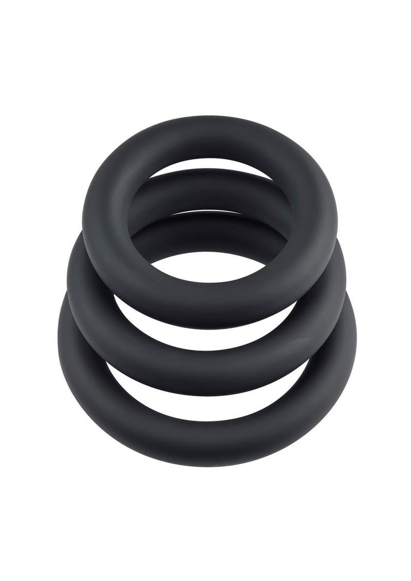Selopas 3 Ring Circus Silicone Cock Ring - Black - Image 2