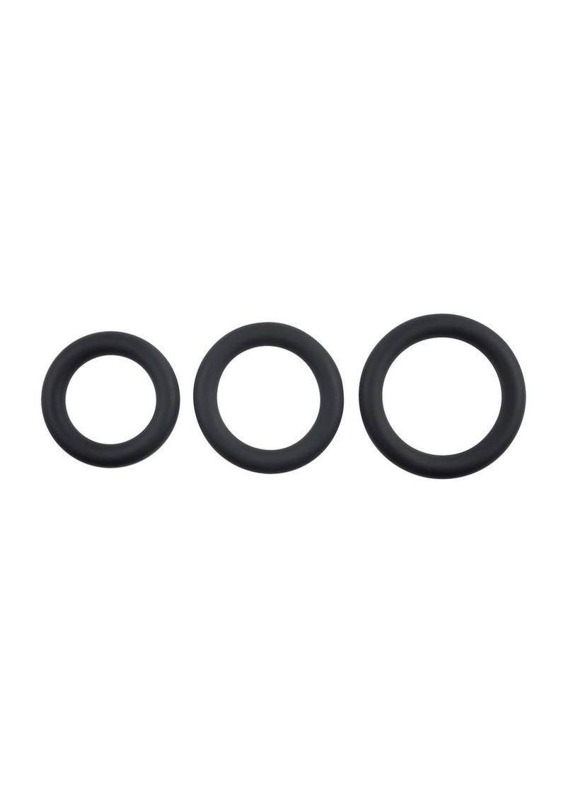 Selopas 3 Ring Circus Silicone Cock Ring - Black - Image 3