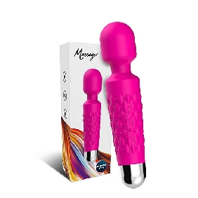 Popular Pink Color 9 Speeds Rechargeable Silicone Wand Massager