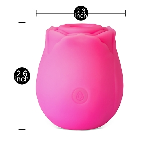 Glow-in-the-Dark 10-Function Magenta Silicone Rechargeable Clitoral Sucking Rose Sex Toy - Image 3