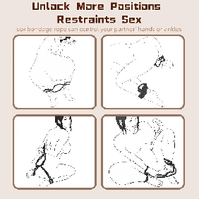 45cm Adjustable Black Polyester Bondage Handcuff Rope - Image 5