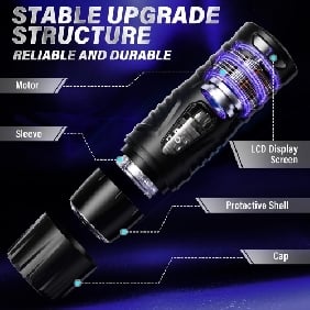 7-Speed Black Rechargeable Masturbator with Thrusting & Rotating Functions - Image 6