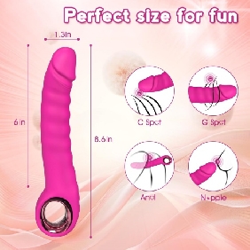 7-Speed Magenta Rechargeable Silicone Vibrator with Thrusting Function - Image 6