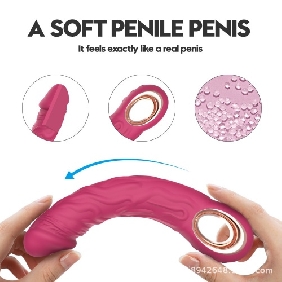 8.87 Inch Magenta 10-Mode Waterproof Rechargeable Vibrating Silicone Dildo - Image 10