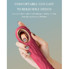 8.87 Inch Magenta 10-Mode Waterproof Rechargeable Vibrating Silicone Dildo - Image 7