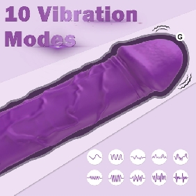 7.09'' Dark Purple Bendable Silicone Rechargeable Realistic Vibrator – 10 Modes, Waterproof - Image 6