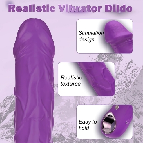 7.09'' Dark Purple Bendable Silicone Rechargeable Realistic Vibrator – 10 Modes, Waterproof - Image 5