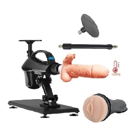 Multi-Function Black Sex Machine with Vibrating, Thrusting, Swinging & Heating Features