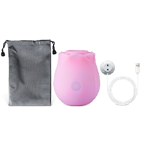 10-Function Pink Color Silicone Clitoral Sucking Rose Vibrator GLOW IN THE DARK