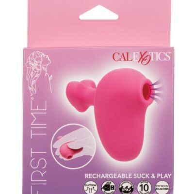 First Time Rechargeable Silicone Suck & Play Clitoral Stimulator – Pink