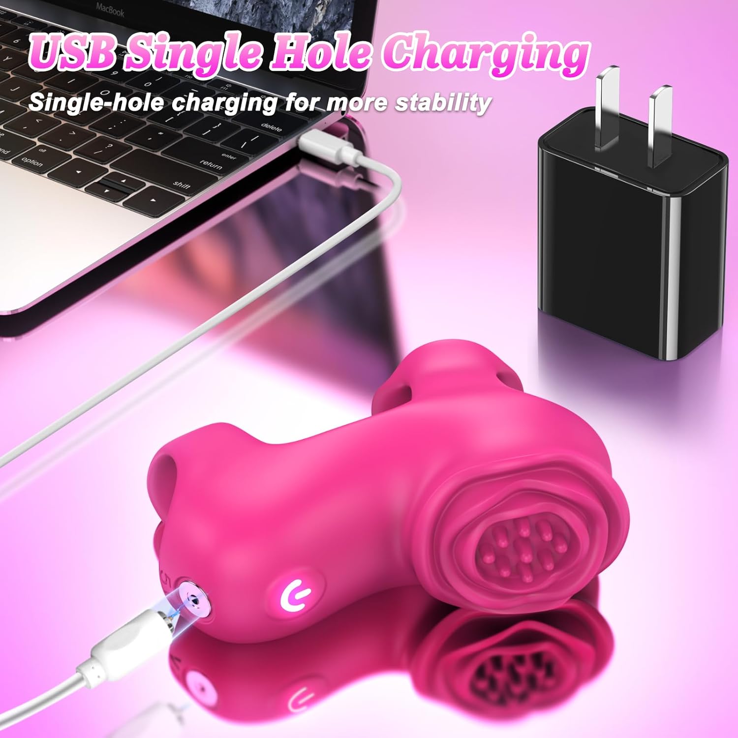 Finger Vibrator Adult Sex Toys - Mini Vibrator Rose Toy with 5 Vibrating + 9 App Modes, Clitoral Nipple Stimulator with Two Vibration Zones, Adult Sex Toys Clitoral Vibrator for Women Couples - Image 4