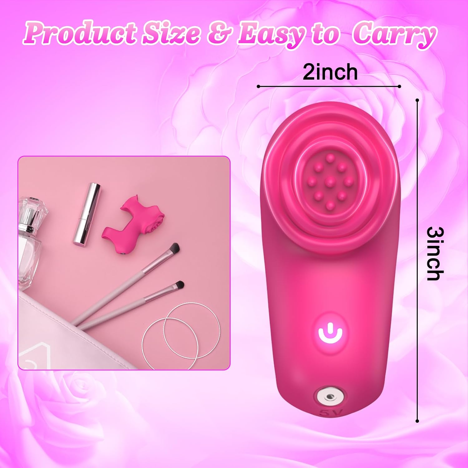 Finger Vibrator Adult Sex Toys - Mini Vibrator Rose Toy with 5 Vibrating + 9 App Modes, Clitoral Nipple Stimulator with Two Vibration Zones, Adult Sex Toys Clitoral Vibrator for Women Couples - Image 7