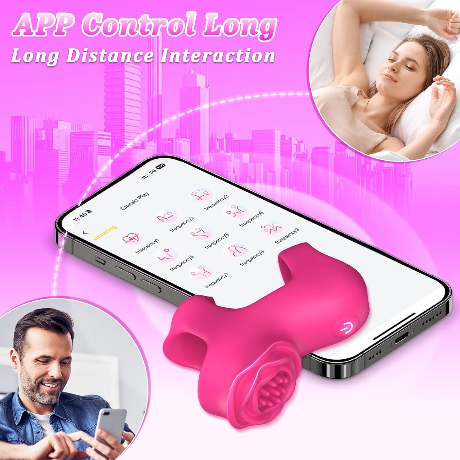 Finger Vibrator Adult Sex Toys - Mini Vibrator Rose Toy with 5 Vibrating + 9 App Modes, Clitoral Nipple Stimulator with Two Vibration Zones, Adult Sex Toys Clitoral Vibrator for Women Couples - Image 5