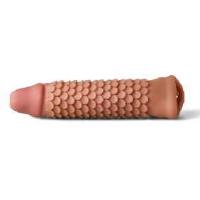 Brown Penis Sleeve - TPR, 7.09'' Length, Waterproof, Non-Vibrating - Image 2