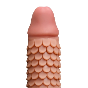 Brown Penis Sleeve - TPR, 7.09'' Length, Waterproof, Non-Vibrating - Image 3