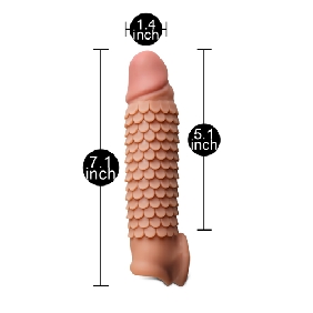 Brown Penis Sleeve - TPR, 7.09'' Length, Waterproof, Non-Vibrating - Image 4