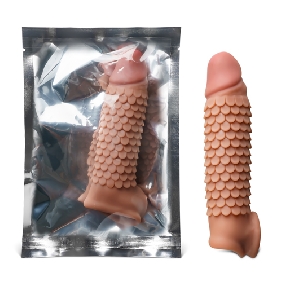 Brown Penis Sleeve - TPR, 7.09'' Length, Waterproof, Non-Vibrating - Image 5