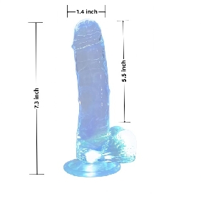 7.29'' Clear Light-Up TPE Dildo (No Vibration) - Image 4
