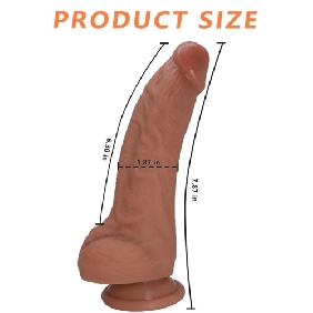 7.88" Deep Flesh Silicone Dildo with Strong Suction Cup - Image 5