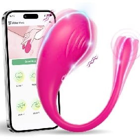 9-Speed Magenta Rechargeable App-Controlled Silicone Vibrators for Women and Couples - Image 2