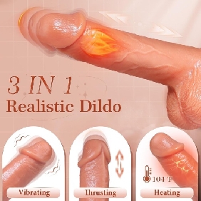 9-Speed Flesh Color App-Controlled Rechargeable Thrusting Silicone Dildo with Vibration & Heating - Image 7