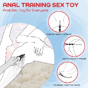 14.4 Inch 10-Speed Black Rechargeable Silicone Vibrating Anal Beads with 3 Strong Motors - Image 2